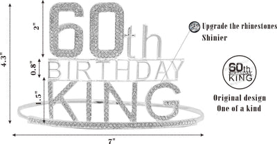 60th Birthday King Crown, 60th Birthday Gifts for Men, 60th Birthday King Sash, 60th