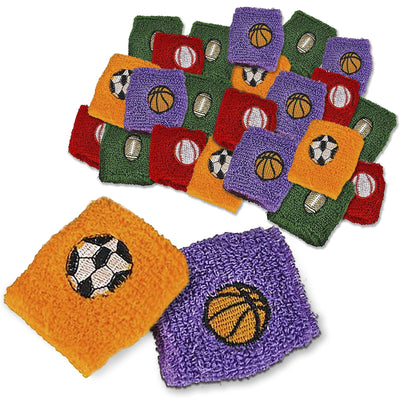 Kicko Sports Ball Wristbands - 24 Pack - 2.75 Inch - Sweatbands for Kids, Young Athletes