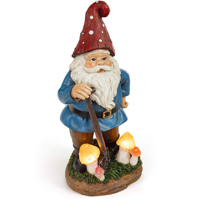 VP Home Mystic Mushroom Gnome Solar Powered LED Outdoor Decor Garden