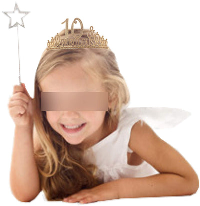 10th Birthday, 10th Birthday Tiara Golden, 10th Birthday Decorations for Girls, 10th