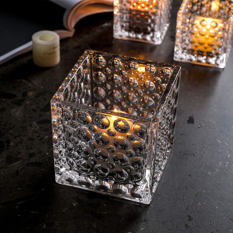 Square Glass Cube Vase (2, 6