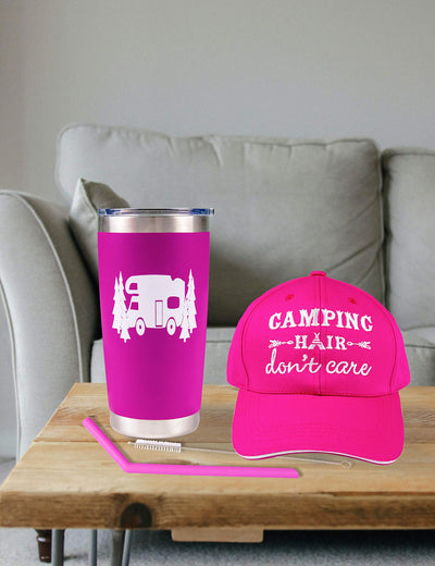 Camping Gifts For Women,Camping Hair Dont Care Hat Women,Happy Camper Women,Camping