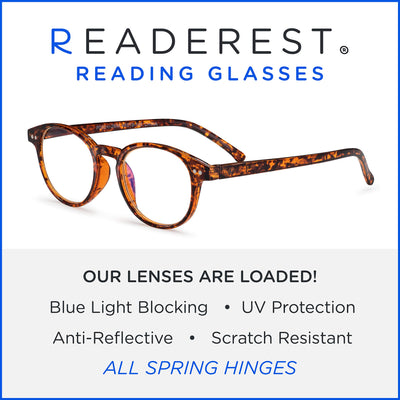 Round-Blue-Light-Blocking-Reading-Glasses-Tortoise-0-50-Magnification-Computer-Glasses