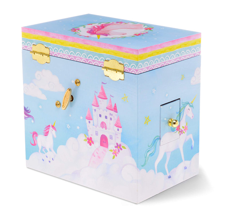 Jewelkeeper Musical Jewelry Box with 3 Drawers, Rainbow Unicorn Design, The Unicorn