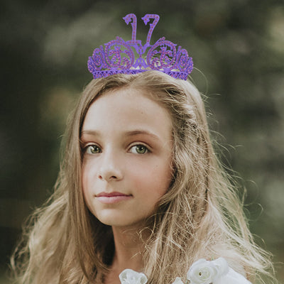 17th Birthday Sash And Tiara For Girls - Fabulous Set: Glitter Sash