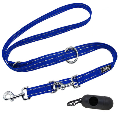 DDOXX Dog Leash Nylon Reflective, Adjustable, 6.6 ft | Many Colors & Sizes | for Small