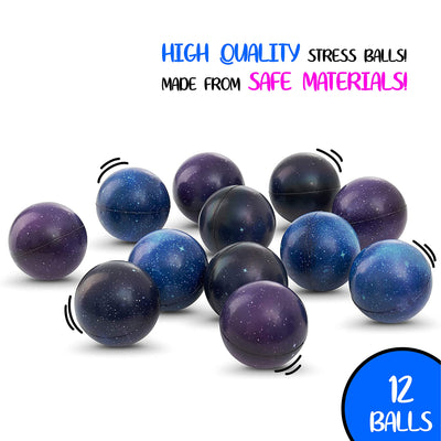 Stress 2.5'' Balls for Kids and Adults - Outer Space Starlight Galaxy Design