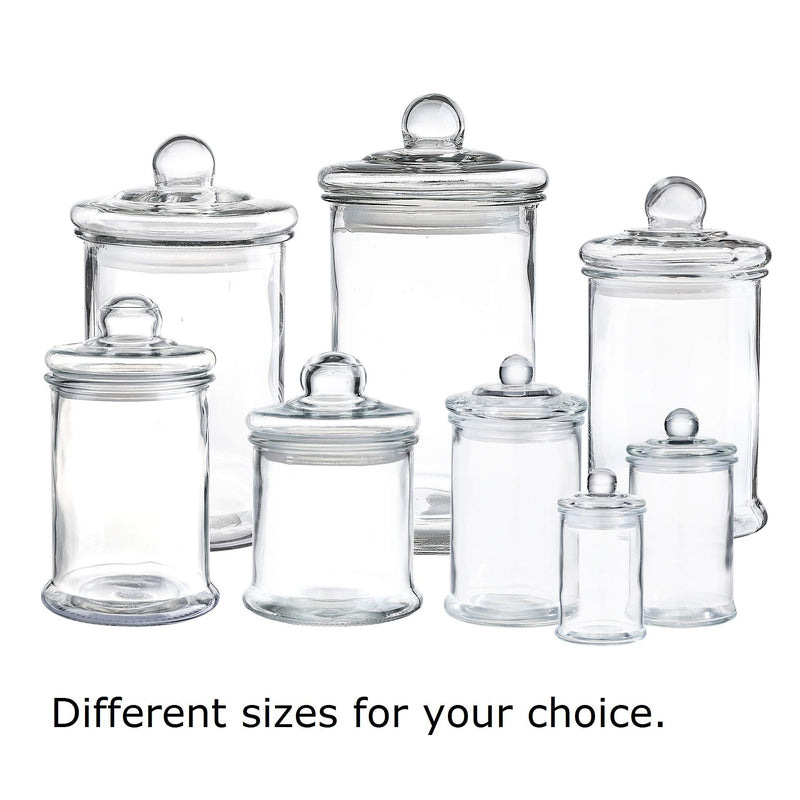 Glass Apothecary Jars Bathroom Storage Organizer Canisters (D3.1"XH5.7"