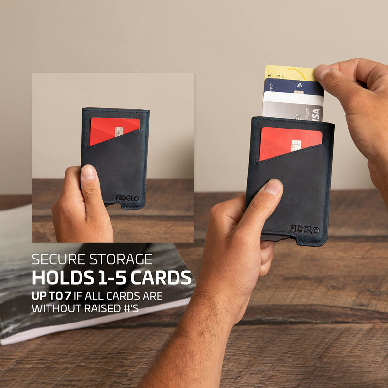 Minimalist Wallet For Men - Rfid Blocking Pop Up Wallet Credit Card Holder, Slim