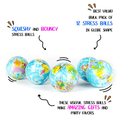 Globe Squeeze Stress Balls Earth Ball Stress Relief Toys Therapeutic Educational Balls