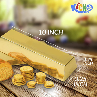 Kicko Milk Chocolate Gold Bars - 3 Bars with 3 Bags of 25 Pieces of Chocolate- 27oz