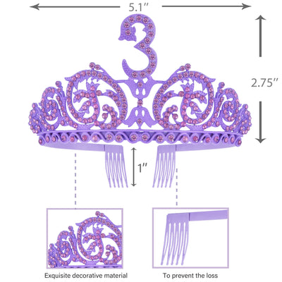 3rd Birthday, 3rd Birthday Tiara and Sash, 3rd Birthday Decorations for Girls, 3rd