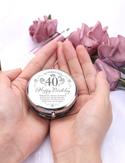 40th Birthday Compact Mirror, 40th Birthday Makeup Mirror, 40th Birthday Gifts for Women