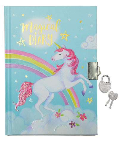 Jewelkeeper Girl's Unicorn Secret Diary with Heart Shaped Lock and Key, Private