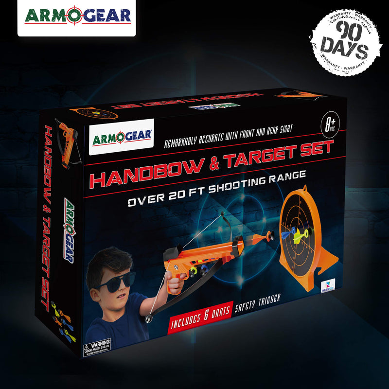 ArmoGear Bow & Arrow Archery Set | Includes Blaster Bow, 6 Suction Darts, Shooting Target