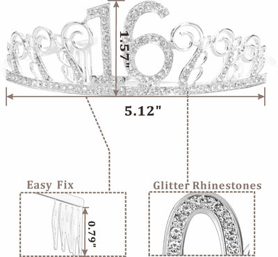 16Th Birthday Gifts For Girl, 16Th Birthday Tiara And Sash, Happy 16Th Birthday Party