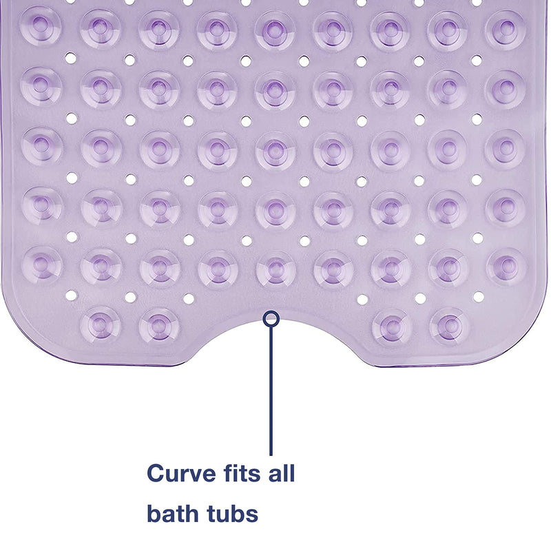 Nonslip Bath Mat With Suction Cups Purple 100x40cm40x16in Extra Long