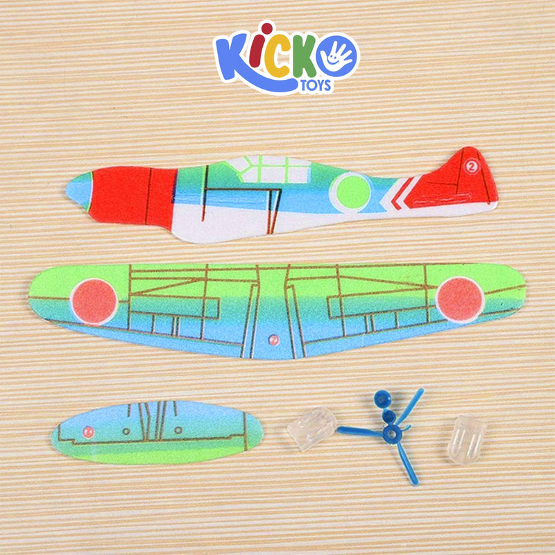 Kicko Flying Glider Plane - 48 Assorted Styrofoam Gliding Airplanes - Party Favors, Toys