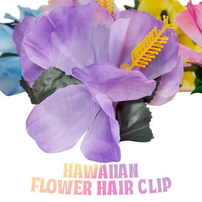 Kicko Hawaiian Flower Hair Clip, 12 Tropical Hibiscus Luau Hulahair Clip - Cool and Fun