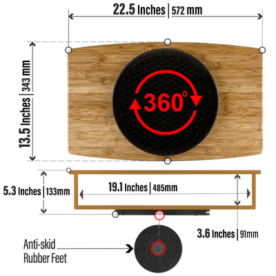 Prosumer's Choice Bamboo 360 Rotating 2 Tier Computer Monitor Stand and Shelf Riser