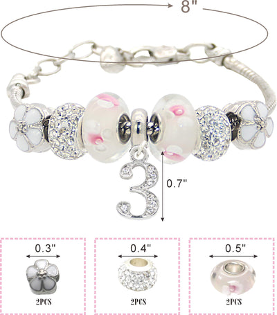 3rd Birthday Gifts for Girl, 3rd Birthday, 3 Year Old Birthday, 3rd Birthday Bracelet, 3rd