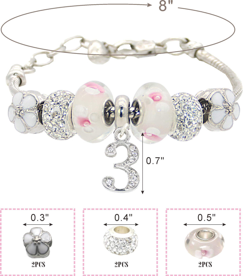 3rd Birthday Gifts for Girl, 3rd Birthday, 3 Year Old Birthday, 3rd Birthday Bracelet, 3rd