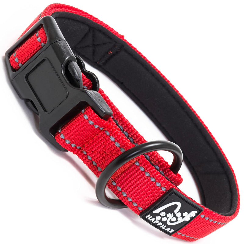 Happilax Adjustable Dog Collars - Reflective Padded Dog Collar with Strain Relief