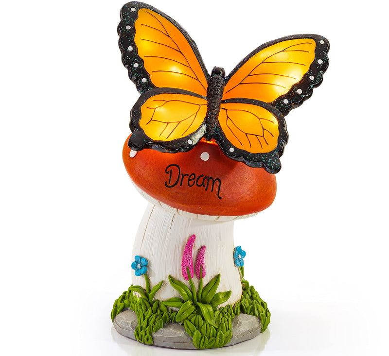 VP Home Butterfly Dream Mushroom Solar Powered LED Outdoor Decor Garden