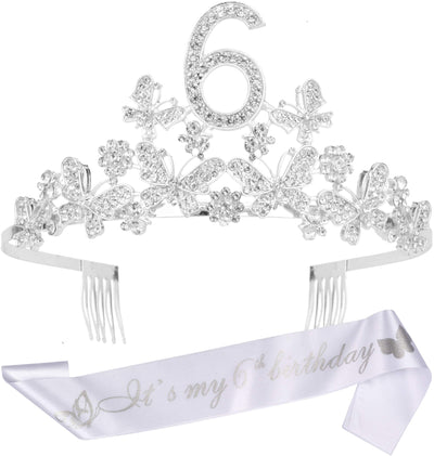 6th Birthday Gifts for Girls, 6th Birthday Tiara and Sash, Its My 6th Birthday Sash