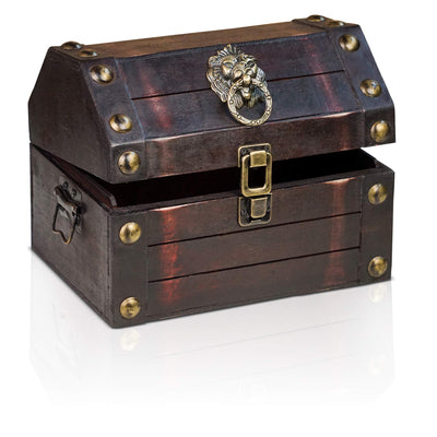 Pirate Treasure Chest Storage Box - Durable Wood & Metal Construction