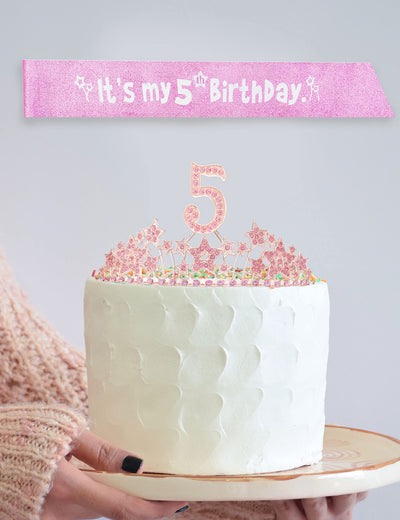 5th Birthday Gifts for Girls, 5th Birthday Tiara and Sash, 5th Birthday Decorations