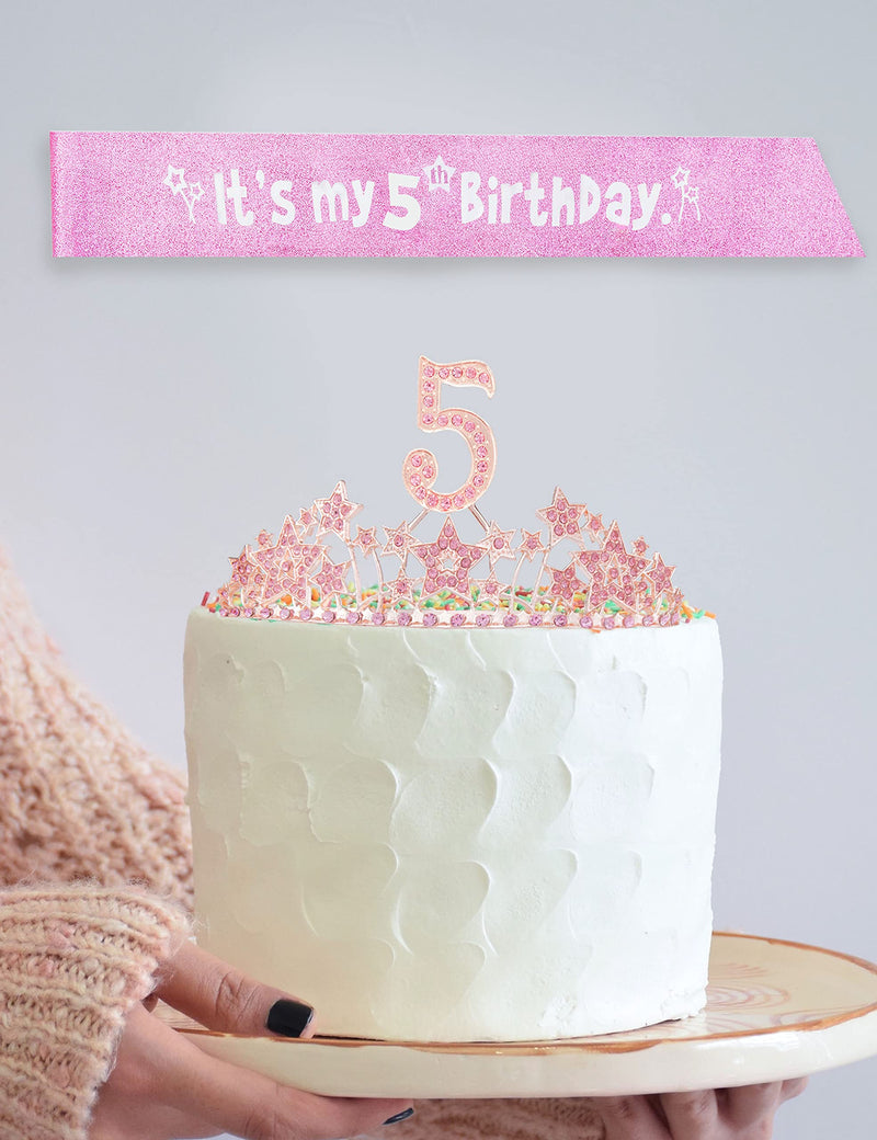 5th Birthday Gifts for Girls, 5th Birthday Tiara and Sash, 5th Birthday Decorations