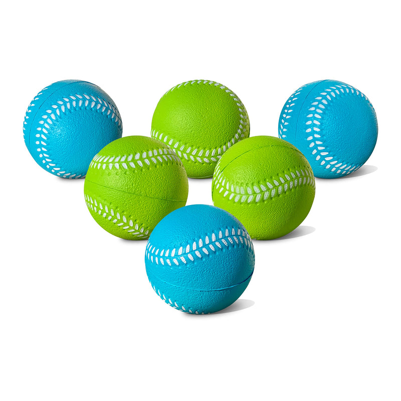 Kids Soft Foam Baseballs, 6 Pack | Safe & Soft Baseballs for T Ball & Toddler Baseball