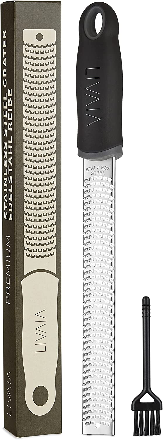 Stainless Steel Grater With Handle: Parmesan Cheese Grater With Non Slip Handle