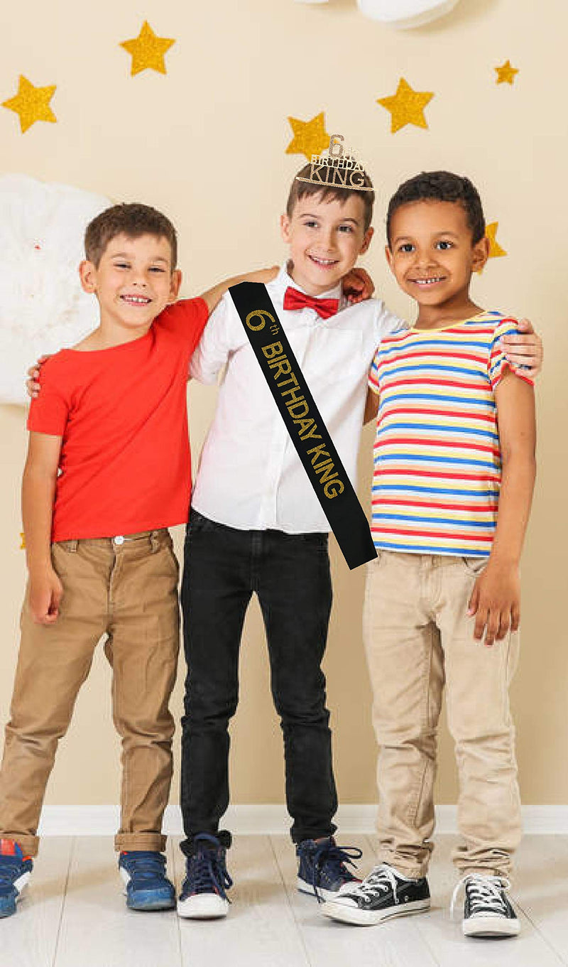 6th Birthday King Crown and Sash for Boy,6th Birthday for Him,6th Birthday Crown,6th