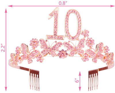 10th Birthday Gifts for Girls, 10th Birthday Tiara and Sash, Its My 10th Birthday Sash