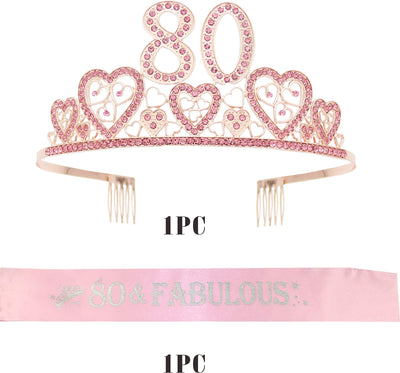 80th Birthday, 80th Birthday Decorations for Women, 80th Birthday Sash, 80th Birthday