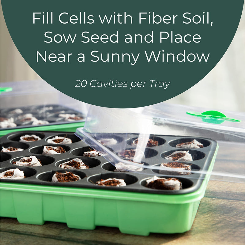 Window Garden 20 Cavity Seed Propagation Kits (2)  Complete with Fiber Soil