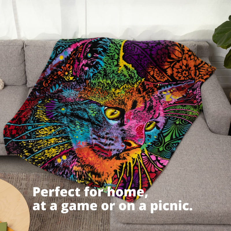 Colorful Cat Fleece Blanket For Bed, 50" X 60" Dean Russo 9 Cat Fleece Throw