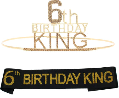 6th Birthday King Crown and Sash for Boy,6th Birthday for Him,6th Birthday Crown,6th