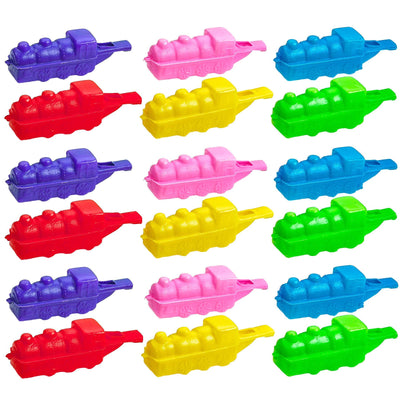 Kicko Plastic Train Whistle - 144 Pieces of Multi-Colored Noisemaker - Perfect for Kids