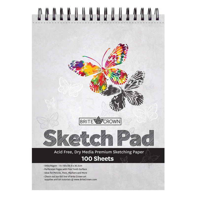 Sketch Pad  9x12 Sketchbook For Teens, 64lb (95gsm) Art Drawing Paper