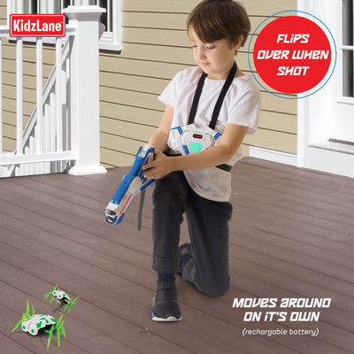 Kidzlane Laser Spider Target  Robot Bug Crawls Around and Flips Over When Hit!  Fun