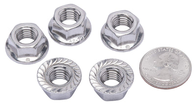 M10-1.5 Metric Stainless Serrated Hex Flange Nut, (25 Pack), 304 (18-8) Stainless Steel