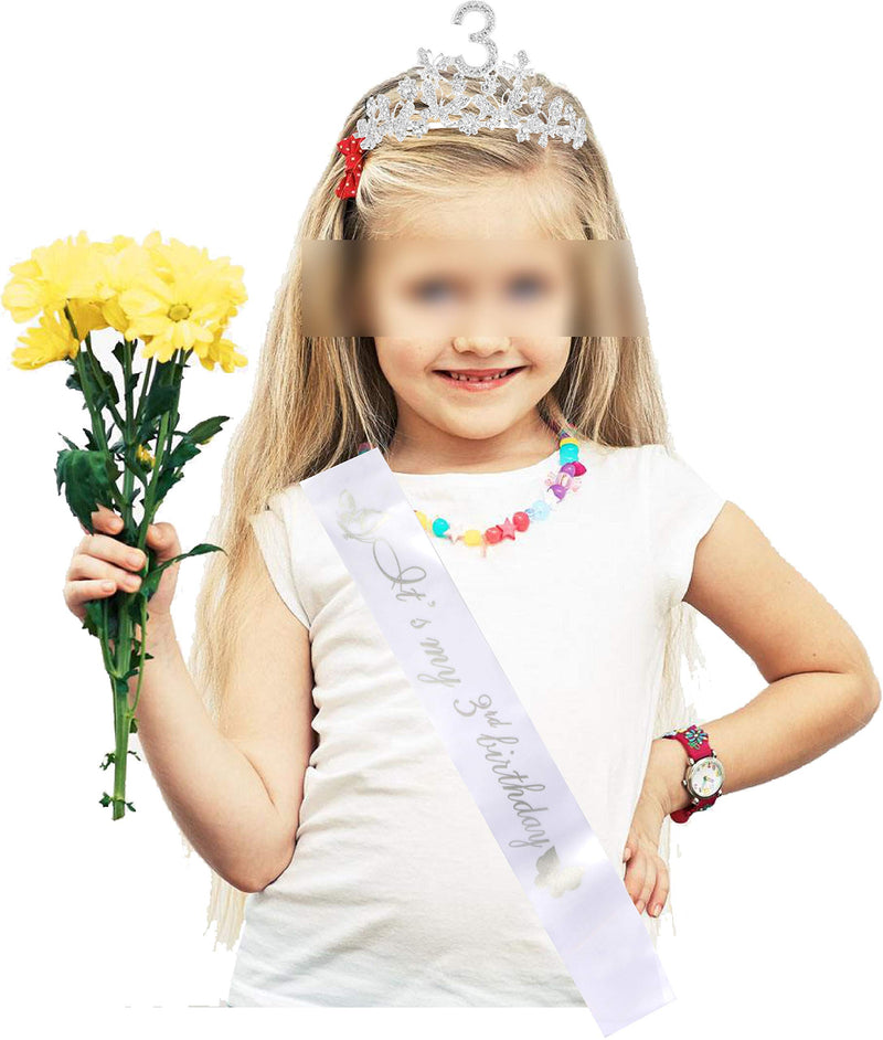 3rd Birthday Gifts for Girls, 3rd Birthday Tiara and Sash, Its My 3rd Birthday Sash