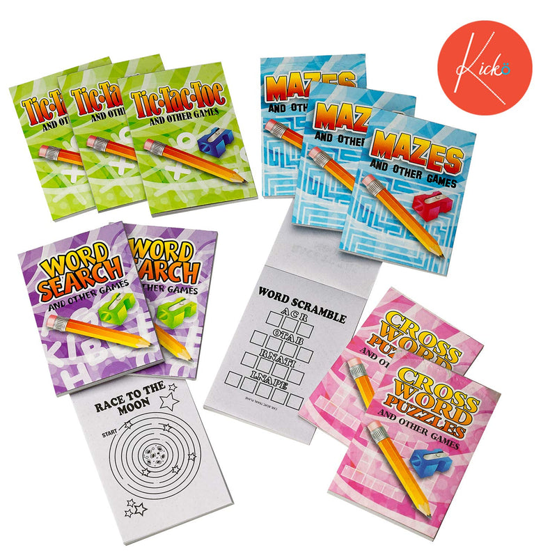 Kicko Mini Game Book Assortment - 36 Pack - 3 x 2 Inches - for Kids, Party Favors