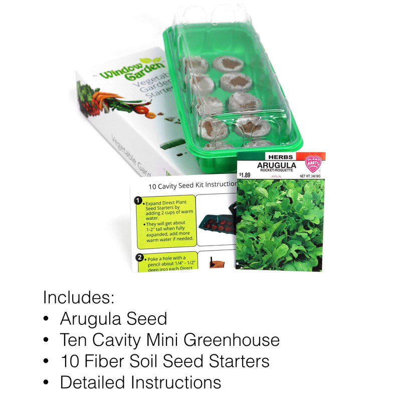 Window Garden - Arugula Vegetable Starter Kit - Grow Your Own Food. Germinate Seeds