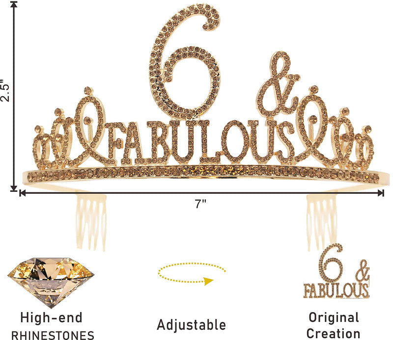 6th Birthday Gifts for Girls, 6th Birthday Tiara and Sash, 6th Birthday Decorations