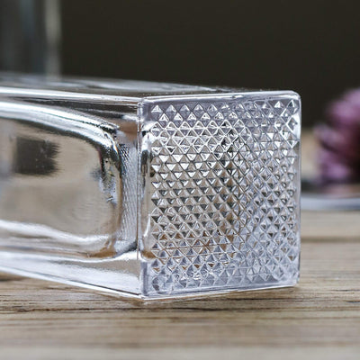 Mini Clear Glass Tall Square Block Vase Set of 6 (1.5X5inch