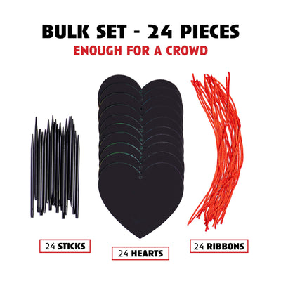 Neliblu Valentines Day Decoration Scratch Art Paper Crafts Kit Bulk Pack of Scratch Hearts